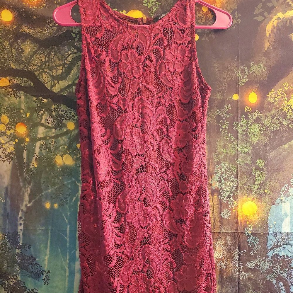 Maroon lace dress